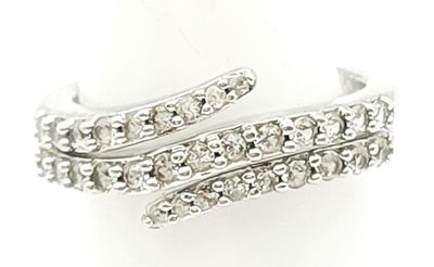 Sterling Silver White Sapphire Wrap Ring Size: 7