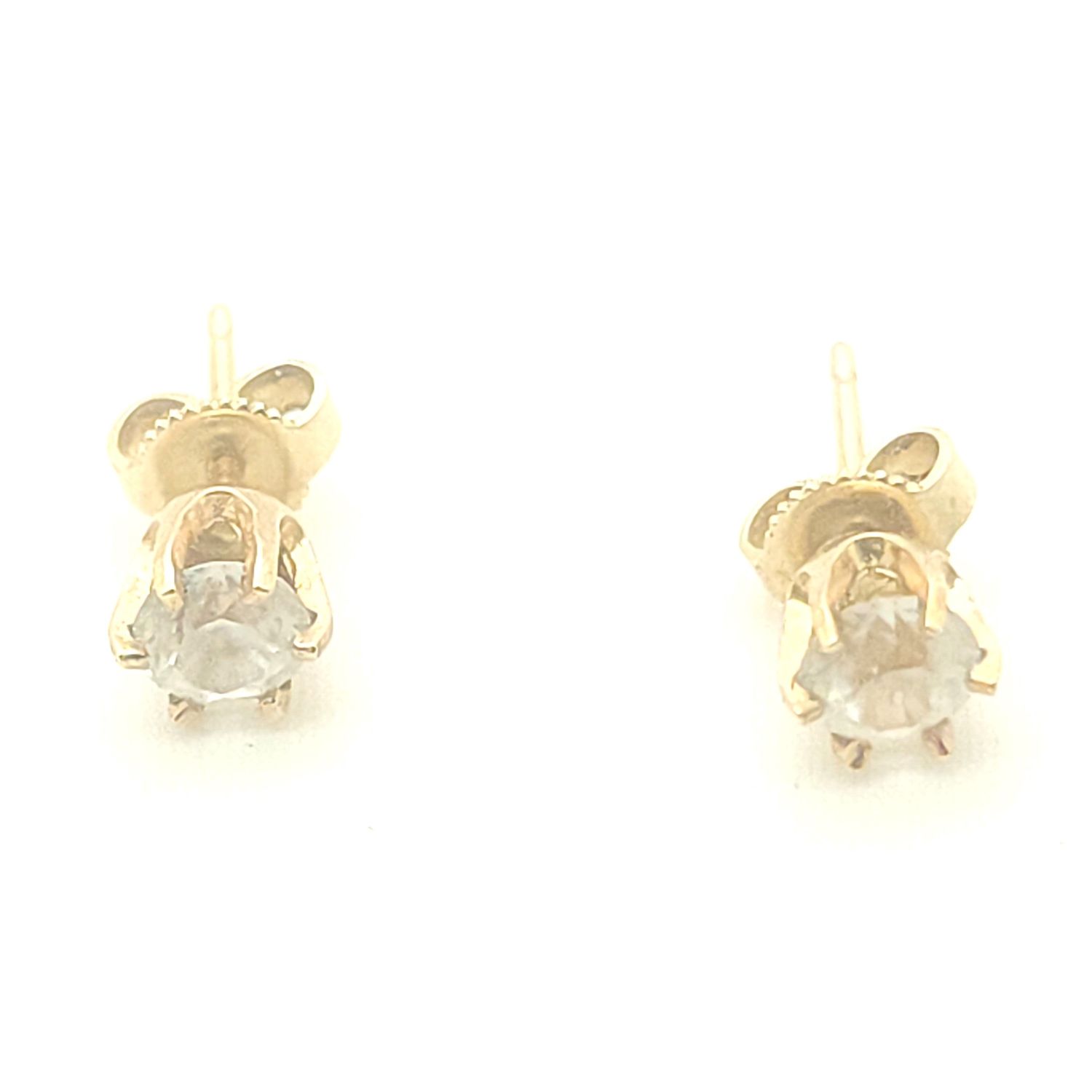 14k Gold Clear Topaz Earrings