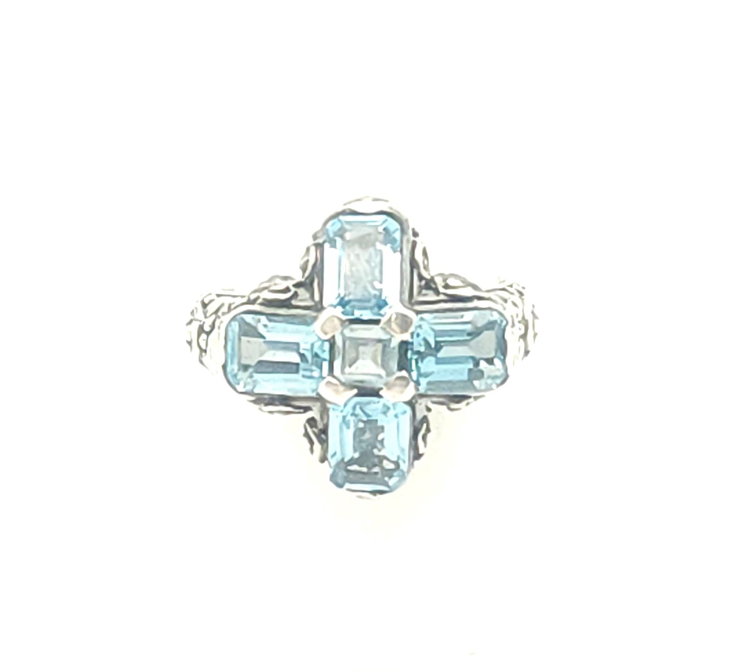 Sterling Silver Blue Sapphire Ring Size: 9.5
