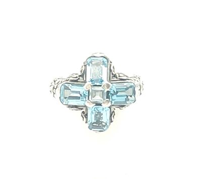 Sterling Silver Blue Sapphire Ring Size: 9.5
