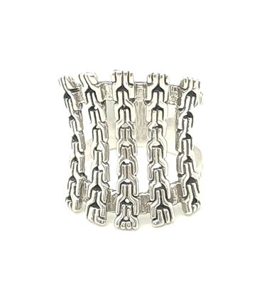 Sterling Silver Retired Sarda 5 Row Chainlink Ring Size:8