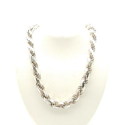 Sterling Silver Rope Necklace 21&quot;