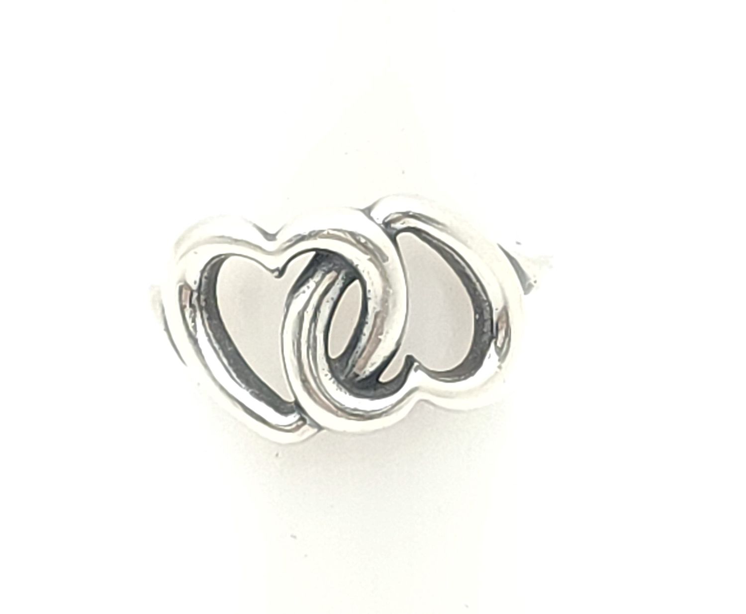 Sterling Silver Retired Linked Hearts Size: 8