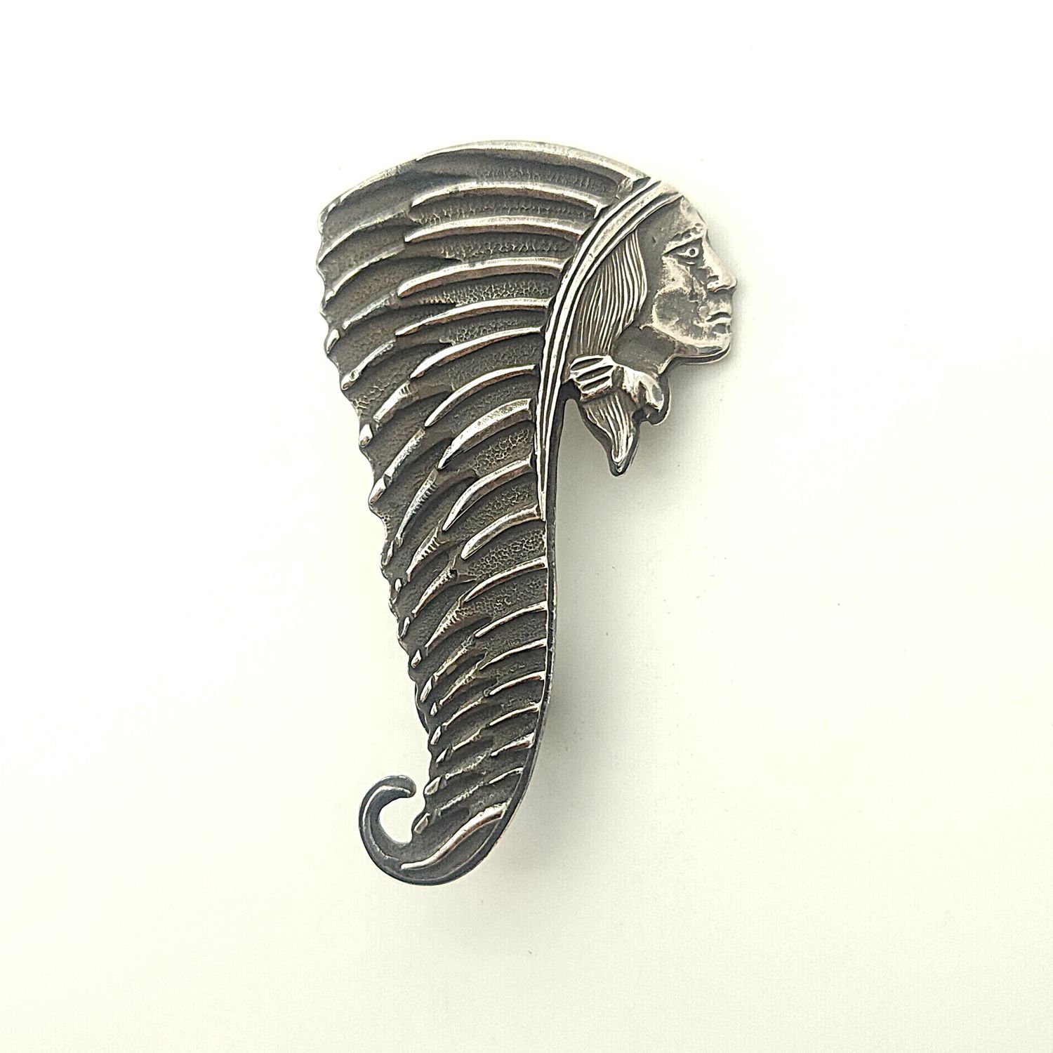 Sterling Silver Concho Indian Pin Stamped ZIA