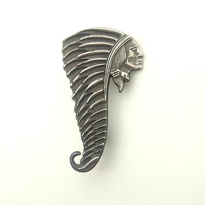 Sterling Silver Concho Indian Pin Stamped ZIA