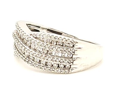 10k White Gold Diamond Bypass Ring Size: 7
