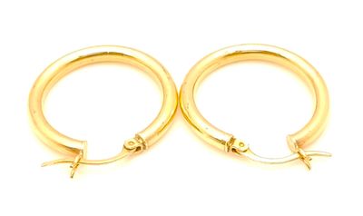 14k Gold Hoop Earrings  Size: 1&quot;