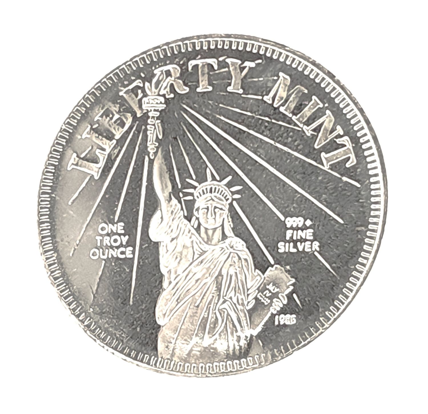 1986 1oz Liberty Mint Silver Round