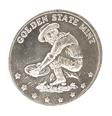 1oz Golden State Mint Prospector Silver Round
