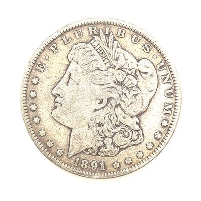 1891 Morgan Silver Dollar.