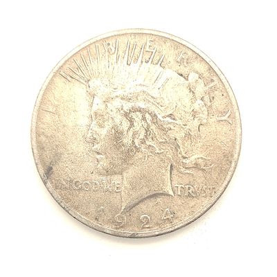 1924 Peace Silver Dollar  .