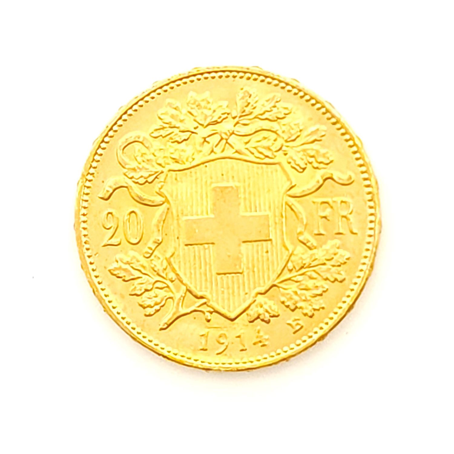 1914-B Switzerland 20 francs Gold Coin