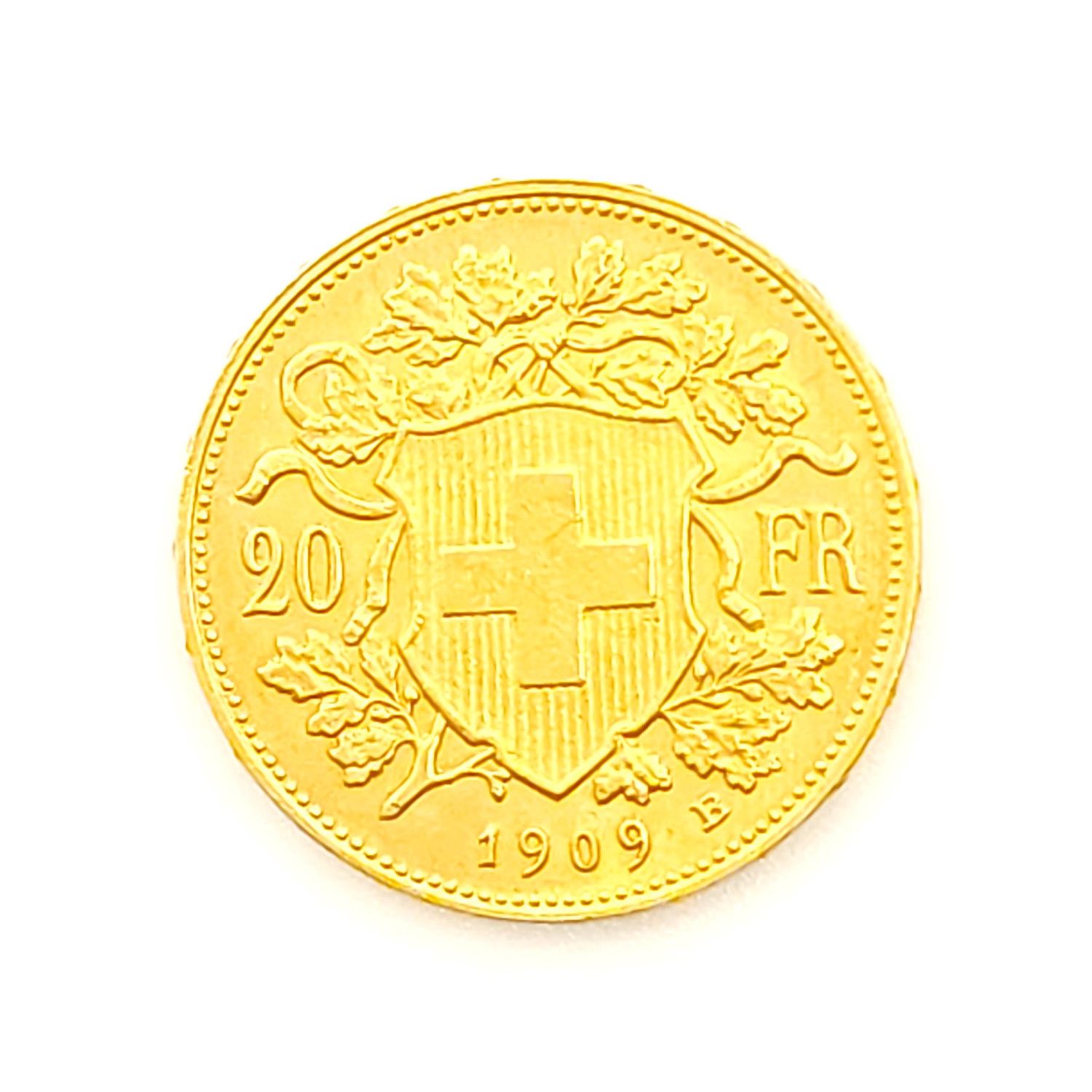 1909-B Switzerland 20 francs Gold Coin