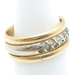 14k Gold &amp; White Gold Diamond Band Size: 7.5