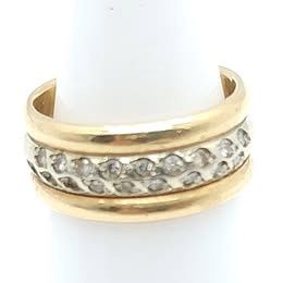 14k Gold &amp; White Gold Diamond Band Size: 7.5