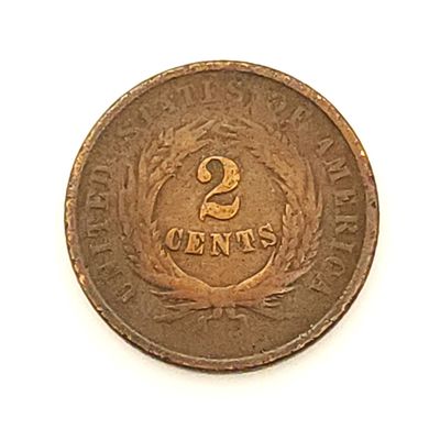 1864 2 Cent Large Motto