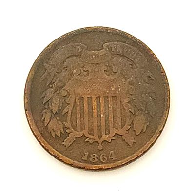 1864 2 Cent Large Motto