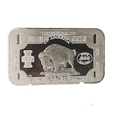 1oz Buffalo/Bison Silver Bar