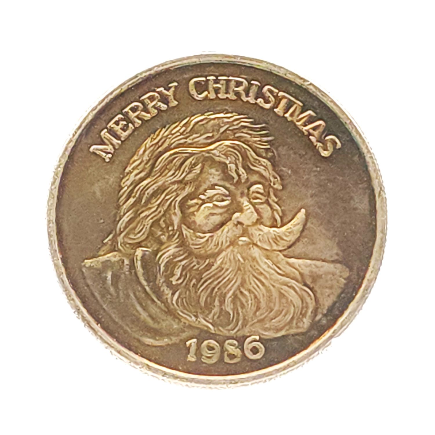 1986 Merry Christmas Santa Silver Round.