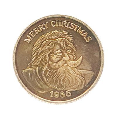 1986 Merry Christmas Santa Silver Round.