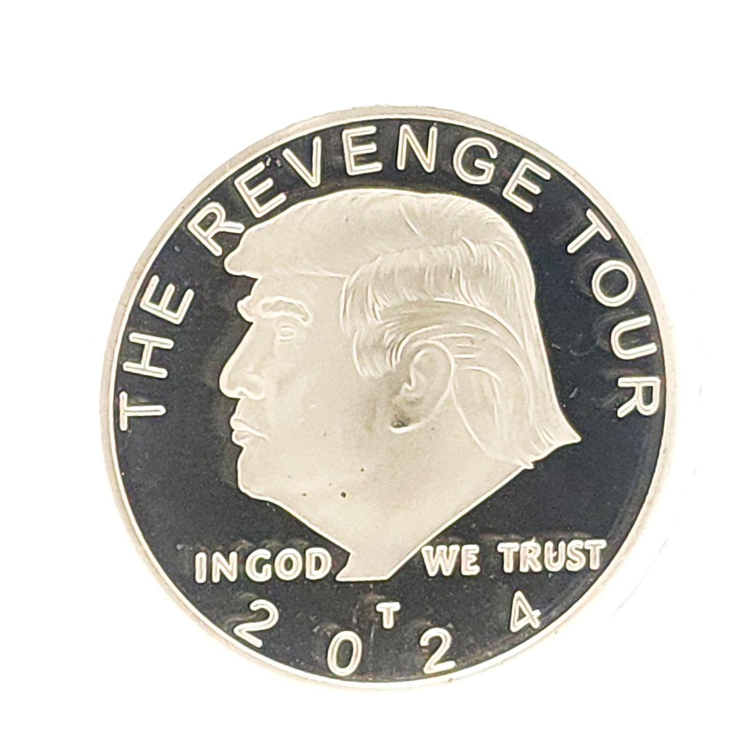 2024 &#39;The Revenge Tour&#39; Donald Trump Commemorative Silver Plated Collectible Coin