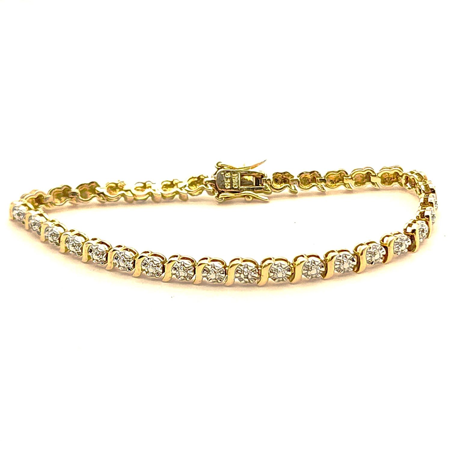 Sterling Silver/Gold Plated Tennis Bracelet