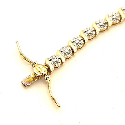Sterling Silver/Gold Plated Tennis Bracelet