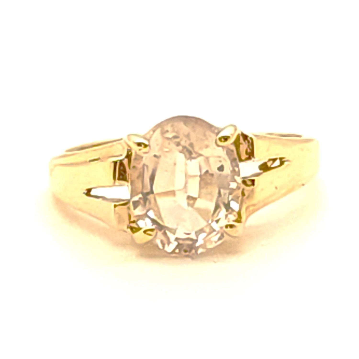 10k Gold Clear Sapphire Ring Size: 8.5