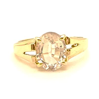 10k Gold Clear Sapphire Ring Size: 8.5