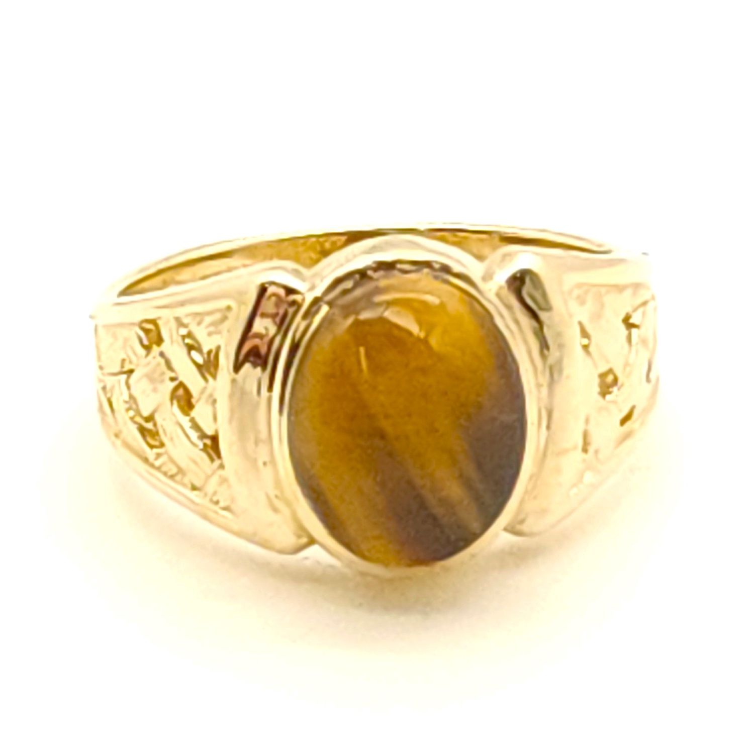 10k Gold Tigers Eye Weave Ring