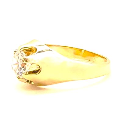 14k Gold Clear Stone Ring Size: 11