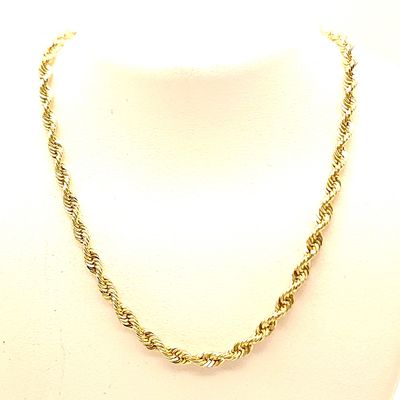 10k Gold Solid Rope Chain Size: 20&quot;
