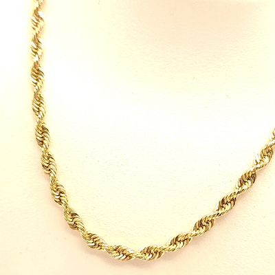 10k Gold Solid Rope Chain Size: 20"