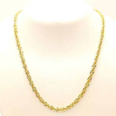 10k Gold Hollow Mesh Rope Chain Size: 18&quot;