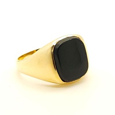 10k Gold Black Onyx Ring Size: 10