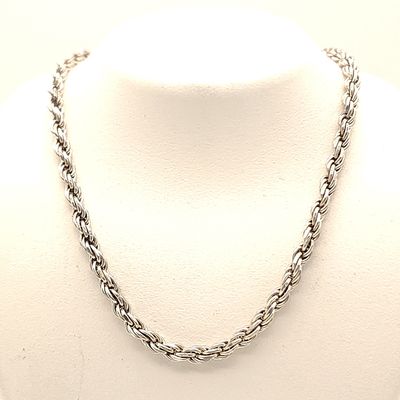 Sterling Silver Rope Chain Size: 22" X 3mm