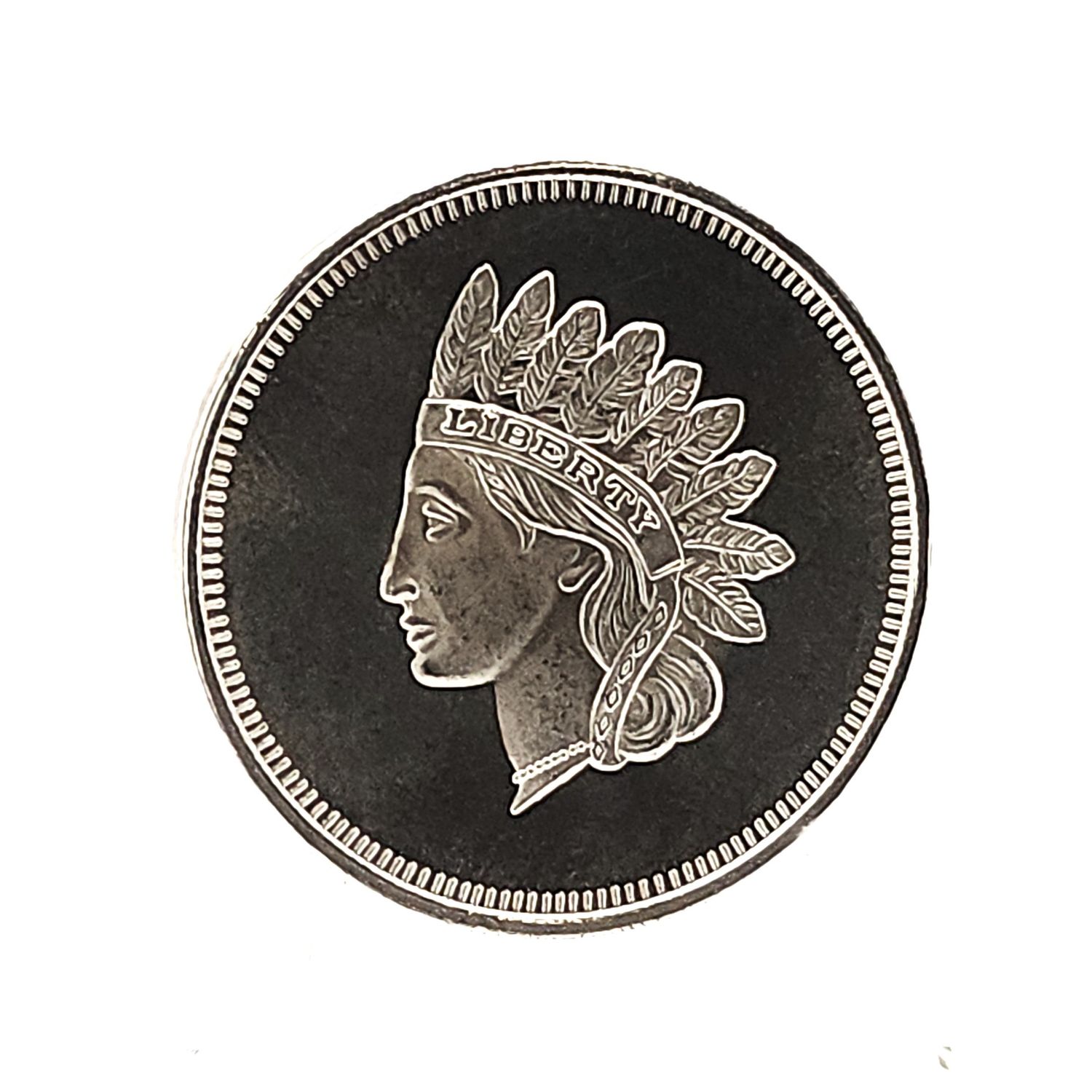 1990 Liberty Indian Head 1 oz .999 Fine Silver Round - Vintage Circulated Native American Bullion Collectible