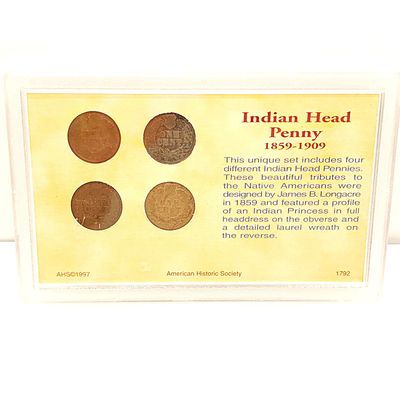Indian Head Penny Coin Set - American Historic Society Frontier Collection