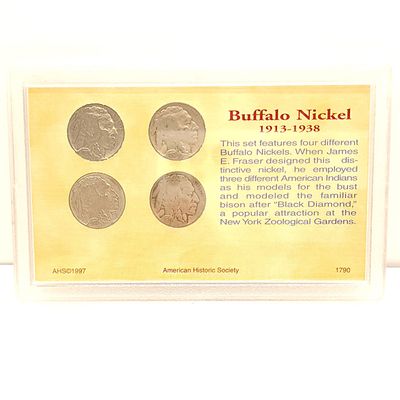 Buffalo Nickel 4-Coin Set - American Historic Society Frontier Collection