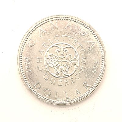 1964 Canada Silver Dollar Charlottetown Confederation Centennial