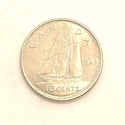 1964 Canada Silver 10 Cent Dime