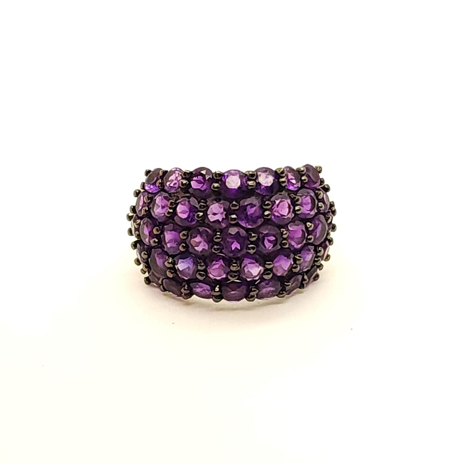 Sterling Silver Purple Dome Ring Size: 8