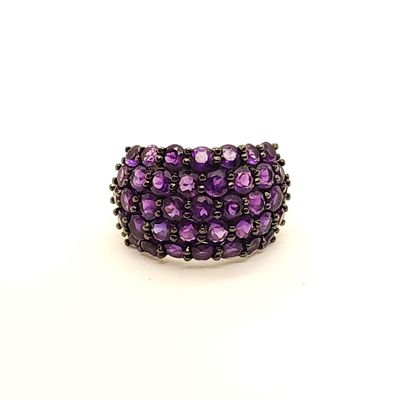 Sterling Silver Purple Dome Ring Size: 8