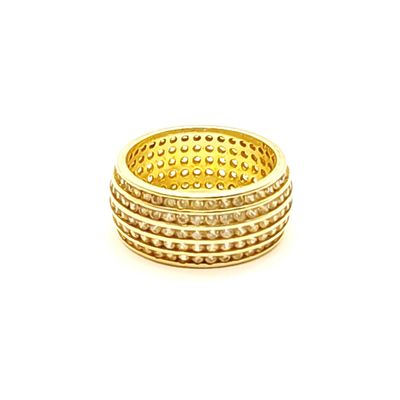 Sterling Silver Goldtone Clear Stone Eternity Band Size: 8