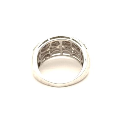 Sterling Silver Blue &amp; Clear Art Deco Style Ring Size: 8