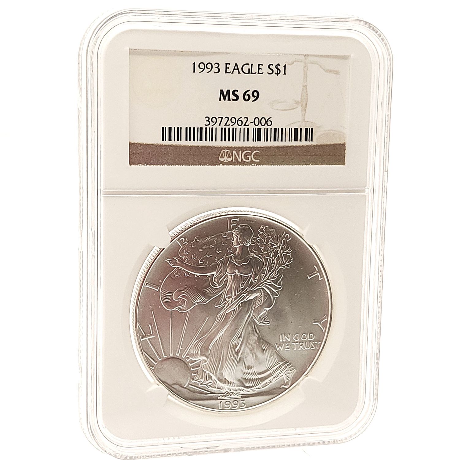 1993 American Silver Eagle 1 oz .999 Fine Silver Coin NGC MS69 Certified