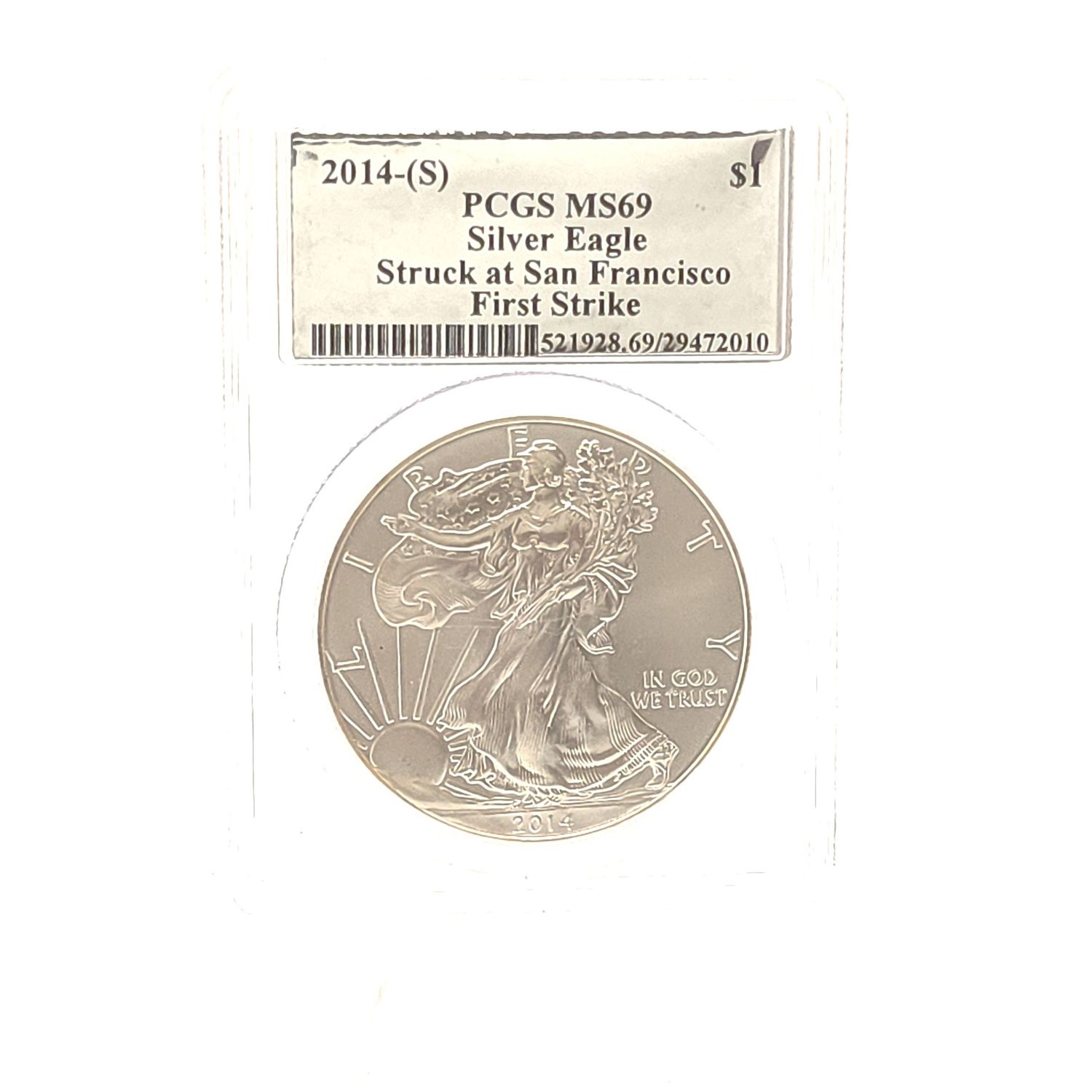 2014-S American Silver Eagle PCGS MS69 First Strike - 1 oz .999 Fine Silver Coin