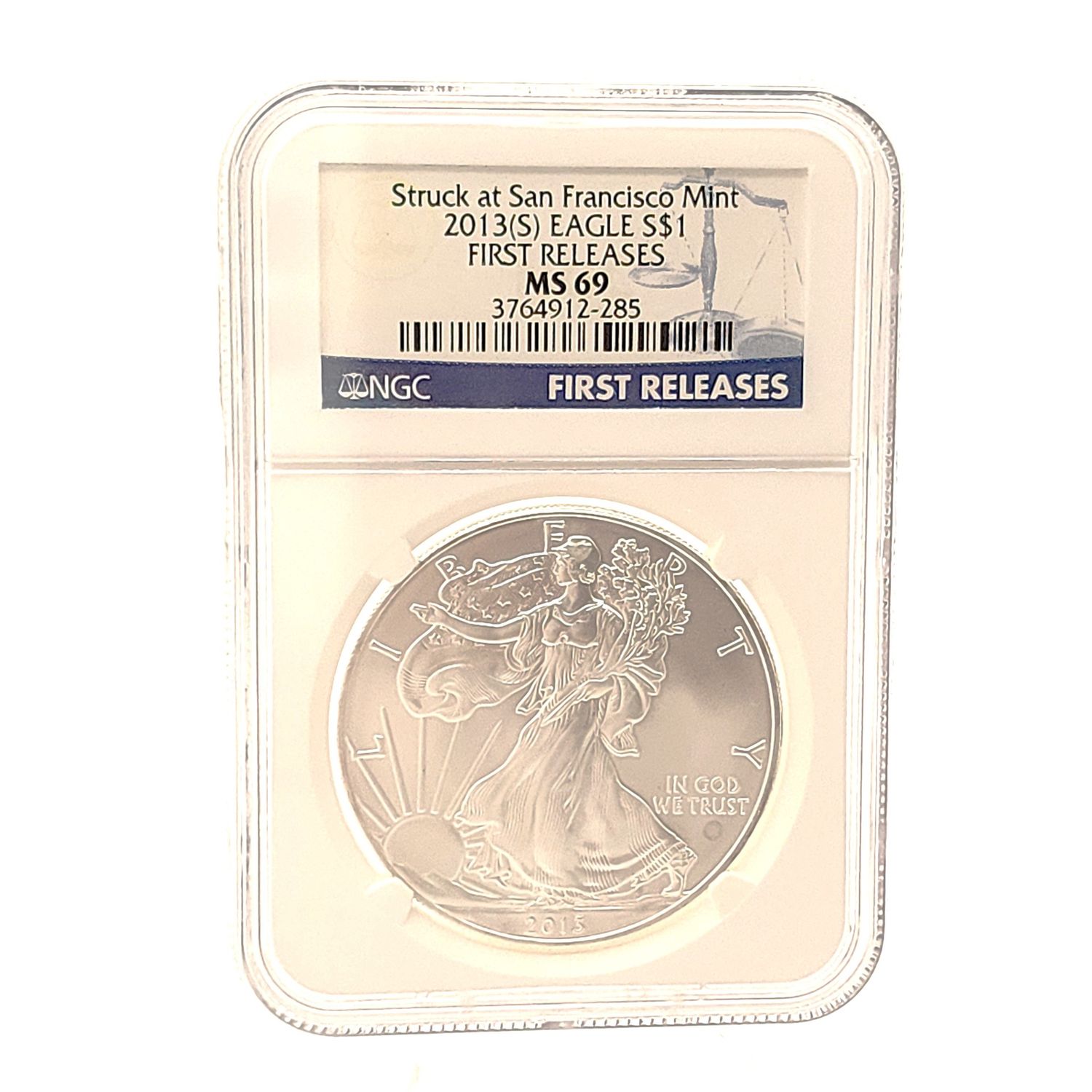 2013-S American Silver Eagle 1 oz .999 Fine Silver Coin NGC MS69 First Releases Struck at San Francisco Mint