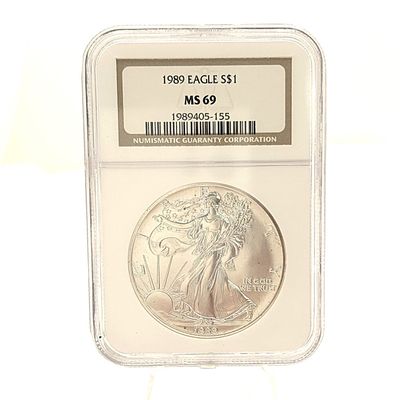 1989 American Silver Eagle 1 oz .999 Fine Silver Coin NGC MS69 Certified