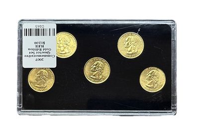 2007 Gold Edition State Quarters Set Montana Washington Idaho Wyoming Utah 24K Layered BU Collector Set